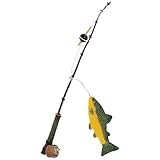 Miniature Fishing Pole with Fish for Dolls, Dioramas, Miniatures - 6.75 Inch
