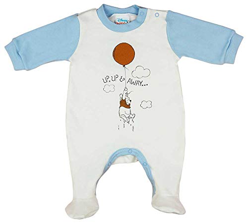 Mono de manga larga para bebé con pie de Disney Winnie The Pooh para niños y niñas, unisex, en tallas 56, 62, 68, con bonito diseño en color blanco Modelo 4 62 cm