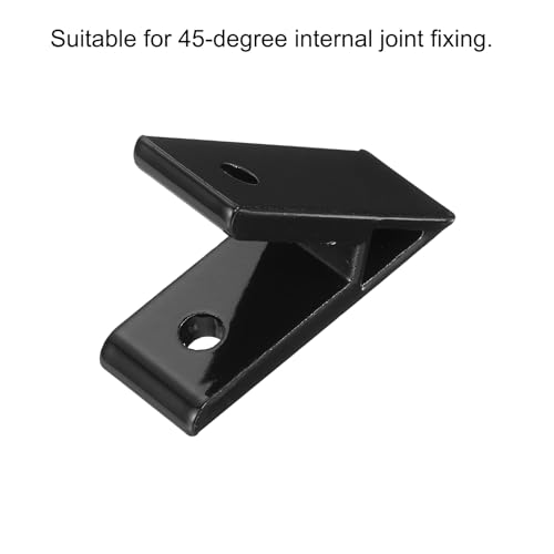 QUARKZMAN 2 Stück 45 Grad Winkel Aluminium Profil Eckwinkel, Eckverbindungsverbinder für die 3030 Serie mit Schrauben und Muttern (Schwarz)
