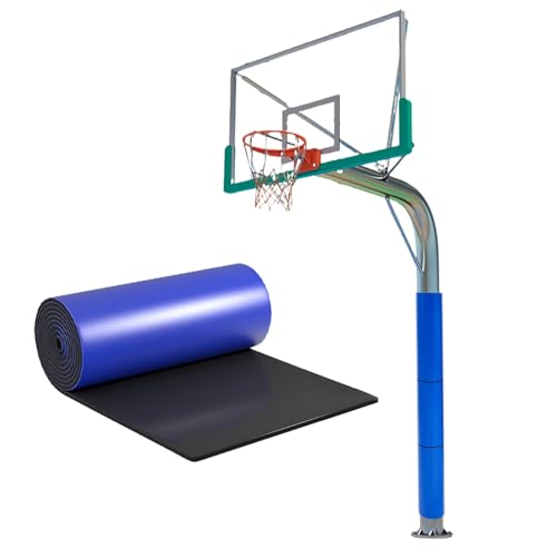 ユニバーサルバスケットボールポールパッド 耐候性保護ロッドポストパッド、地下室ガレージ遊び場ポール用、衝突防止パッド(Blue,3m*2cm/118*0.8in)