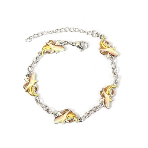 Dainty Fruit, Flower Charm Bracelet for Women Friendship Adjustable Link Chain Bracelet