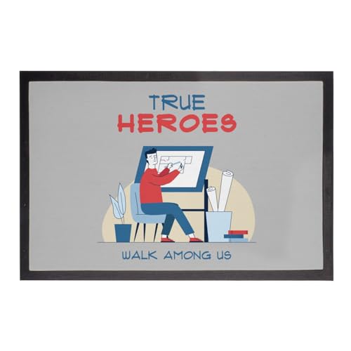 Paillasson Gris True Heroes - Fini les Sols Sales de l'Architecte - 2