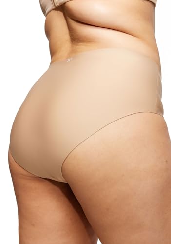 STRAWBERRY WEEKS LEAKPROOF2.0 Seamless Brief Period Underwear for Women | Period Panties Holds 4 Tampons | Mild Incontinence Leak Proof Underwear (S/M, Beige)