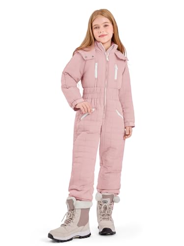 Image of Haloumoning Kid Snowsuit Girls Hooded Waterproof Insulated Ski Suit