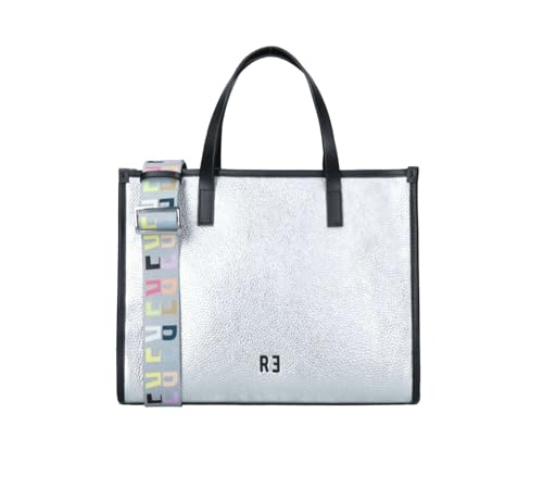 Sac cabas Astra M en cuir argenté idéal pour le shopping et le quotidien
