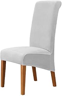 MILARAN Velvet Large Chair Covers for Dining Room, Soft Stretch Seat Slipcover for Large Dining Chair, Washable Removable Parsons Chair Protector, Set of 2,Navy
