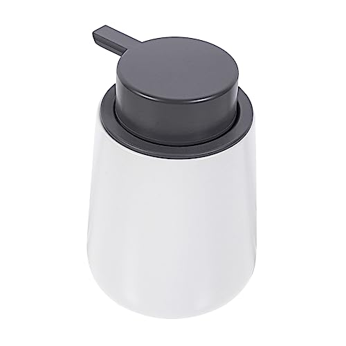LIFKOME 1Pieza Botella De Cerámica para Champú y Gel De Ducha Botella De Dosificación Presionable Blanca