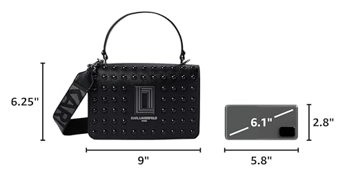 Image of KARL LAGERFELD Women's Simone Studded Satchel Crossbody