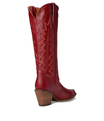 Image of Dingo Womens High Cotton Embroidery Snip Toe Casual Boots Knee High Mid Heel 2-3 inch