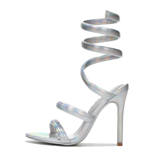 Cape Robbin Damen Open Toe Spiral Wrap Up Riemchen High Heels...