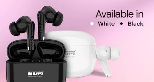 Image of KDM Z4 JackPods Bluetooth 5.4 Wireless Earbuds, 30 Hours Total Playtime, 6H Single Charge, Type-C Fast Charging (90 Min), In-Ear Design with Silicon Covers, Voice Assistant for Android & iPhone, Black