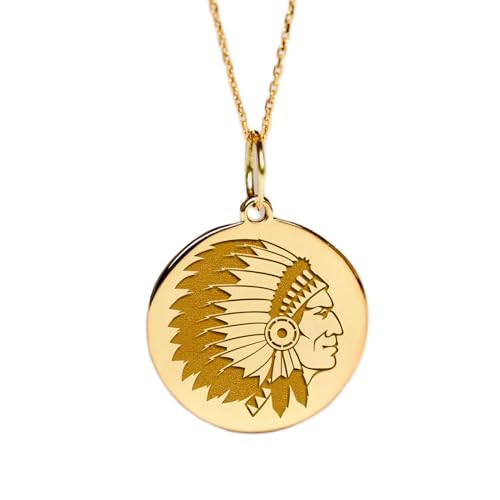 Collier pendentif pièce amérindienne en argent sterling plaqué or LKBEADS