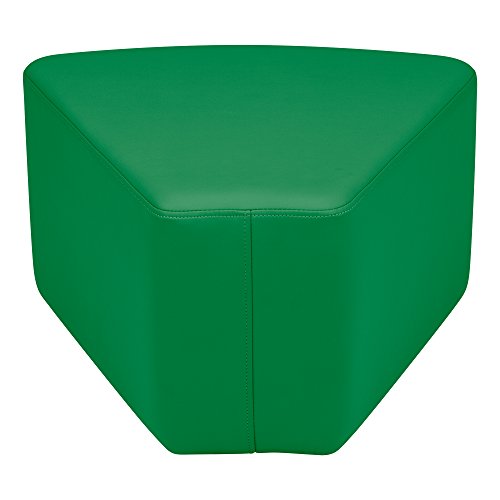 Image of Sprogs 12 inch H Structured Wedge Stool -Flexible Modular Collaborative Soft Seating for Office, Home, Lounge and School Classrooms with Durable Frame & Set of 6 inch Legs Add-on -Green