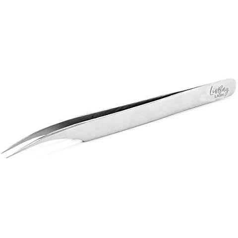 LivBay Lash - Curvy Babe Eyelash Stainless Steel Tweezer for Isolation and Classic Lash Extensions | Curved Tip | False Lash Applicator Tool (Professional Use Only) Cover