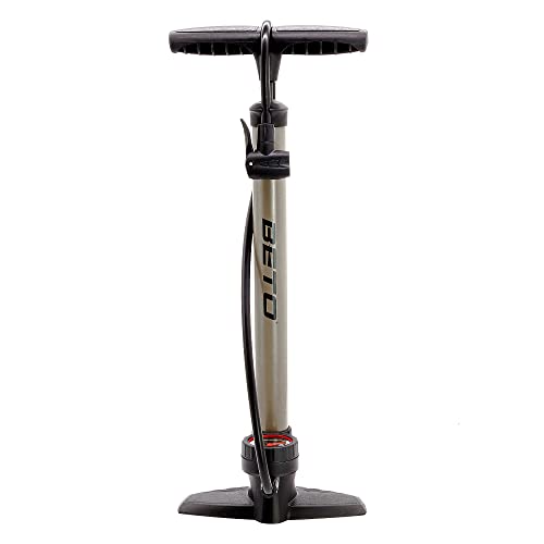 P4B | Luftpumpe in Titan mit Rundem Manometer | Fahrradpumpe für Dunlop,...