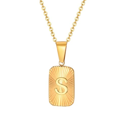 Collier initial 26 lettres alphabet femme pendentif carré acier inoxydable personnalisé