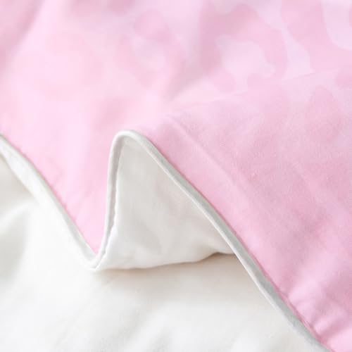 Housse de couette 100% coton de qualité supérieure parure de lit réversible léopard rose