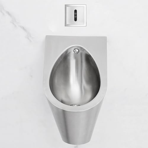 ウォッシュアウト式高効率小便器、壁掛け式小便器、ステンレススチールセンサー付き公衆トイレ、排水バルブ付き