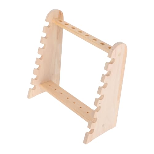 Gatuida 木製実験用試験管ラック 梯形孔コンパクトピペット収納スタンド 多用途安定支援 実験室および学校用効率的整理ツール