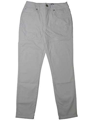 Womens High-Rise Skinny Leg Ankle Crop 5-Pocket Super Soft Color Jeans (White, 16)