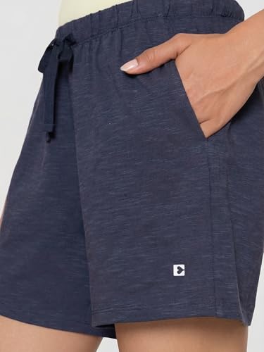 Image of Enamor Drawstring Mid Thigh Length Mid Rise Basic Shorts - Relaxed Fit, Super Soft Cotton - E062