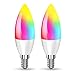 Alexa Smart E14 LED Lampen, Dogain Wlan LED Glühbirne Dimmbar Birne 4,5W 2700-6500K+RGB 16 Millionen Farben Kein Hub Erforderlich Kompatibel mit Alexa Echo, Google Home (2 Pack)