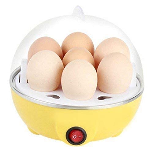 * Stainless Steel 7 Egg Cooker, Egg Boiler, Egg Poacher Electric, Egg Steamer, Egg Boiler Electric Automatic Off for Steaming, Boiling and Frying Egg Boiler with Egg Tray (Multicolor)