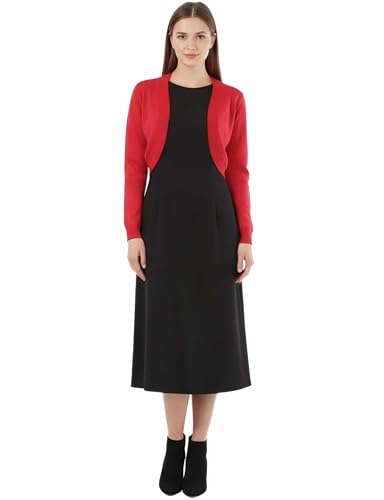 Image of Allsense Women's 3 /4 Sleeve Bolero Shrug for Dresses | Open Front Cropped Cardigan, Lightweight Knit Dress Cover Up