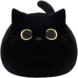 Almohada Gato Largo OUKEYI Almohada de peluche de gato negro de 50 cm, relleno de almohada kawaii de gato gordo, cojín lumbar de peluche para niños, decoración del hogar, regalo de cumpleaños, San Valentín, Navidad