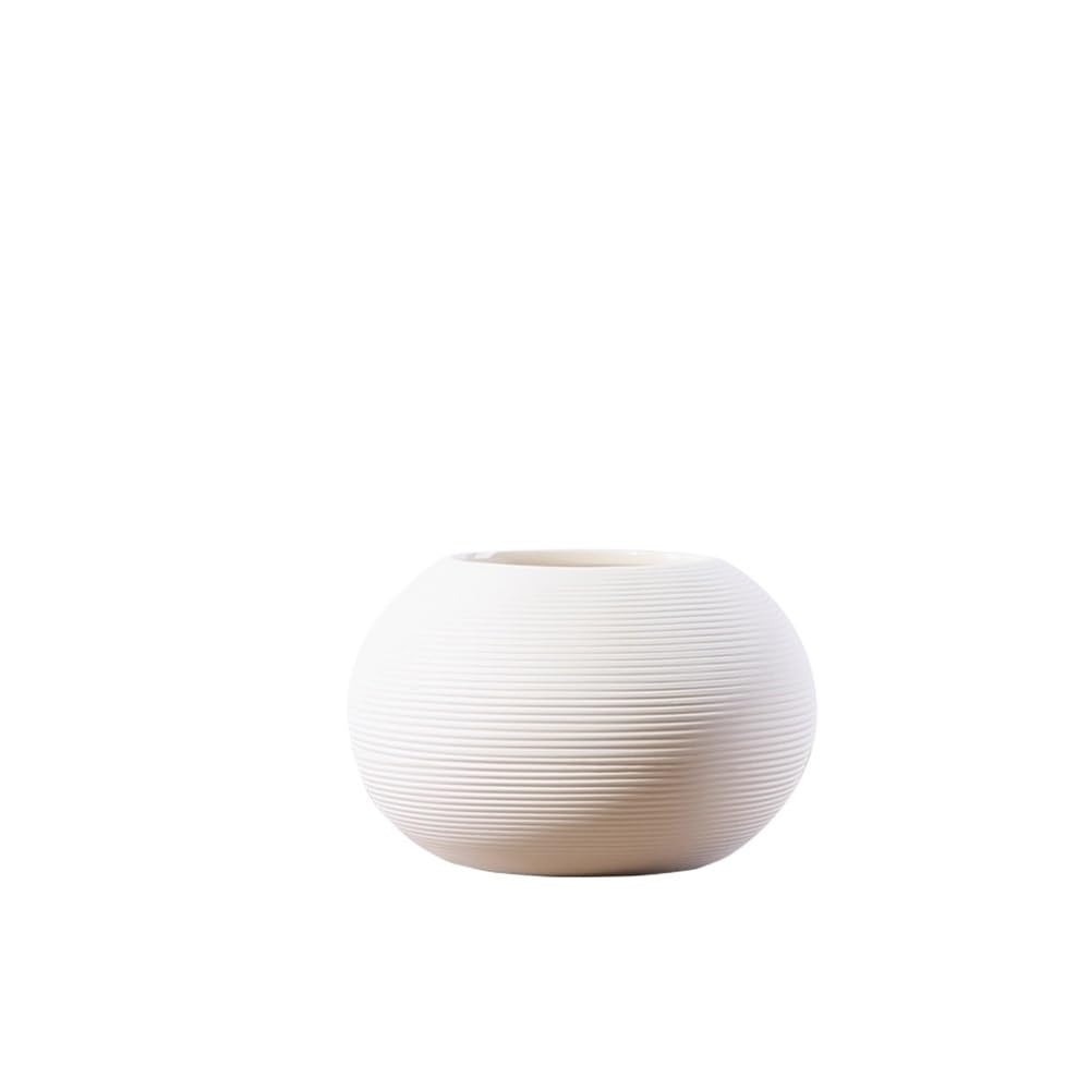 flower vase Small Round White Ceramic Vase Flower Arrangement Living Room Decorations