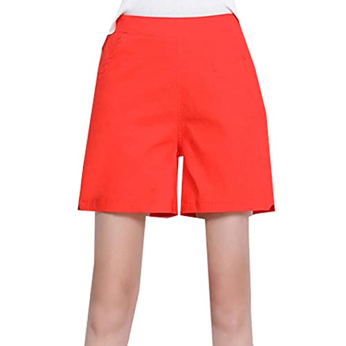 Damen-Shorts, Einfarbig, Elastische Taille, Damen, Sommer, Strand, Lose,...