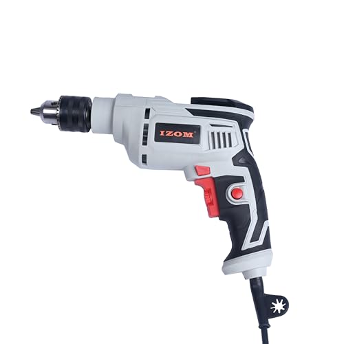 Image of IZOM 750W Electric Impact Drill Machine with 13mm Chuck (Reversible)| 0-3100 RPM Drill for Wood, Metal & Masonry | Includes Masonry & Twist Drill Bits + Side Handle | Home, DIY & Professional Use