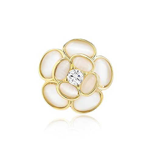 Image of Flower Brooch for Women Rhinestone Flower Brooch Pins Floral Brooches Jewelry Gift for Mom Wife