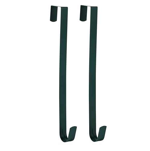 Image of Slim Over The Door Wreath Hanger for Front Door, 15 inch Green 2 Pack