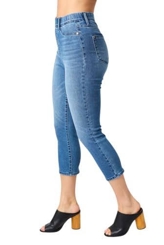 Judy Blue High Rise Cool Denim Pull On Capri Jeans4