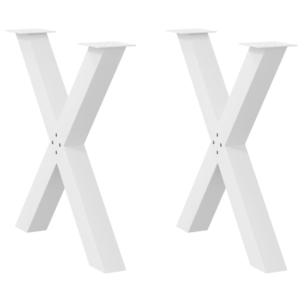 vidaXL Dining Table Legs X-Shaped 2 pcs White 80x(72-73) cm Steel — image 1