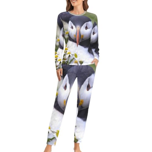 Pyjama femme Oiseau t-shirt manches longues pour vos soirées cocooning