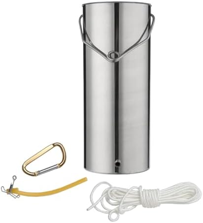 Heavy-Duty Stainless Steel Water Sampler Collector - 1L Water Quality Sampling Barrel for Rivers, Lakes, Wastewater & Deep Water Testing