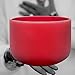 TOPFUND Red 432Hz C# Note Crystal Singing Bowl 8 inch Adrenals Chakra with Heavy Duty Carrying Case and Suede Mallet