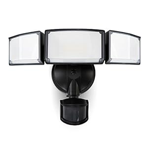 LUTEC 72W 7500LM LED Security Lights Motion Sensor Light Outdoor, 5000K Daylight, IP65 Waterproof, Dusk to Dawn, 3 Head Motion Detected Flood Light for Garage, Yard, Porch(Black)
