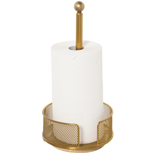 Support essuie-tout doré rotatif pour découper le papier d'une main - 3
