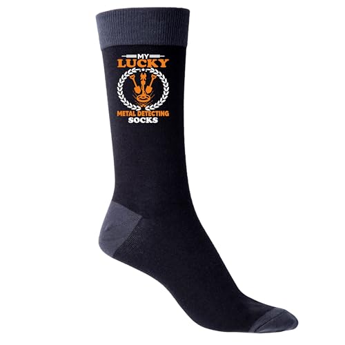 Print4U My Lucky Metal Detecting Mens Black Socks Mens Birthday Fathers Day
