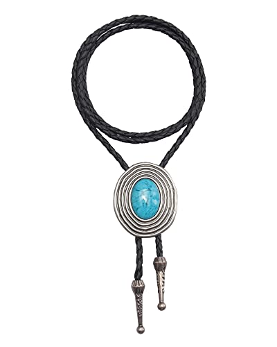 Image of GelConnie Native American Bolo Tie Rodeo Cowboy Leather Necktie Western Necklace Costume Accessories for Men,Women