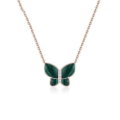 Series Collana Farfalla Femmina Luce di Lusso Malachite Clavicle Chain Accessori