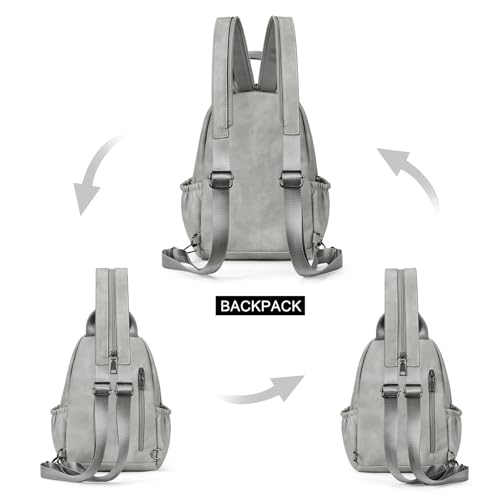 Image of CLUCI Sling Bag for Women Leather Women's Backpack Small Convertible Backpack Purse Crossbody Bag for Travel