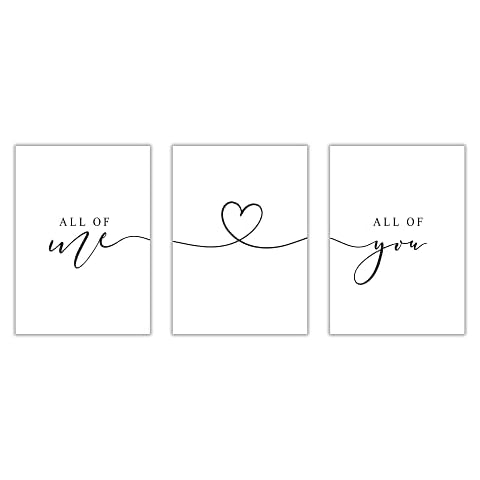 Poster Set Bedroom Wall Poster Wall Decoration Pictures All Of Me Loves All Of You (DIN A4, without Frame) Cover