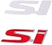Metal 3D Red SI Badge Logo Front Grille Ornament Emblem Decal Sticker For Honda Civic Solid