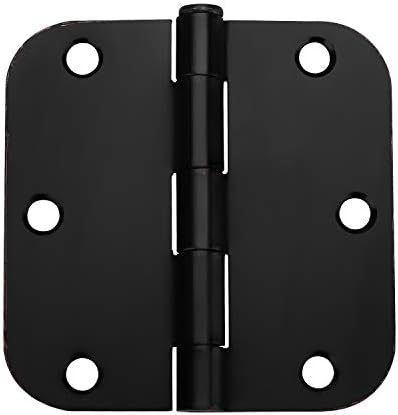 Alzassbg AL9201ORB Oil Rubbed Bronze, 3.5 Inch x 3.5 Inch with 5/8 Inch Radius Corner Cabinet Hardware Door Hinges 18 Pack