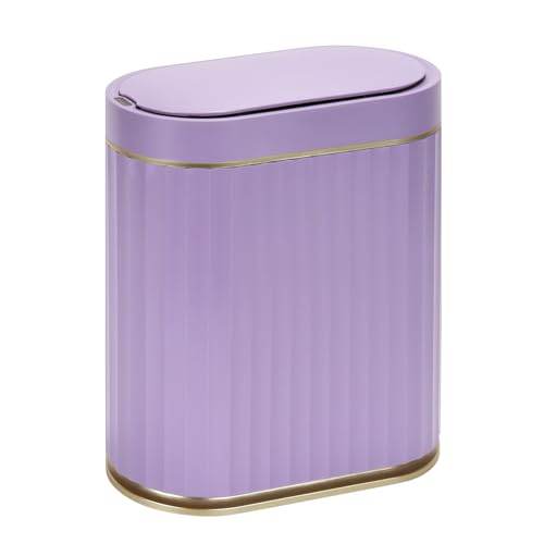 ELPHECO Bathroom Sensor Trash Can, 2 Gallon, Automatic Lid, Purple