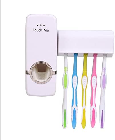 Miniatura 6 de SultanSons - Soporte para cepillo de dientes con dispensador de pasta de dientes de movimiento automático rojo